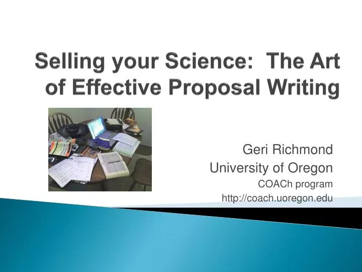 selling your science the art of effective proposal writing