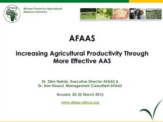 Dr. Silim Nahdy, Executive Director AFAAS &amp; Dr. Dan Kisauzi, Management Consultant AFAAS