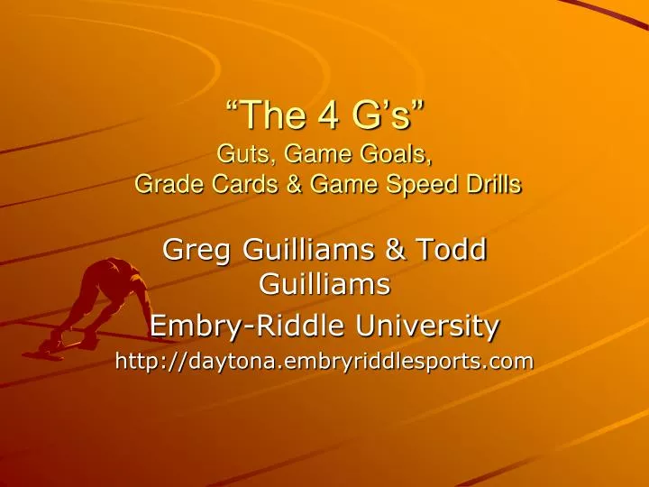 the 4 g s guts game goals grade cards game speed drills