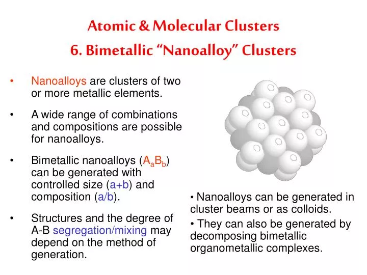 atomic molecular clusters 6 bimetallic nanoalloy clusters