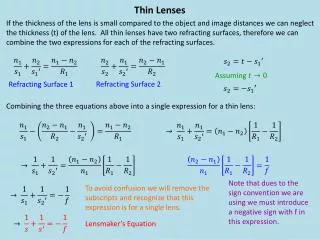 Thin Lenses