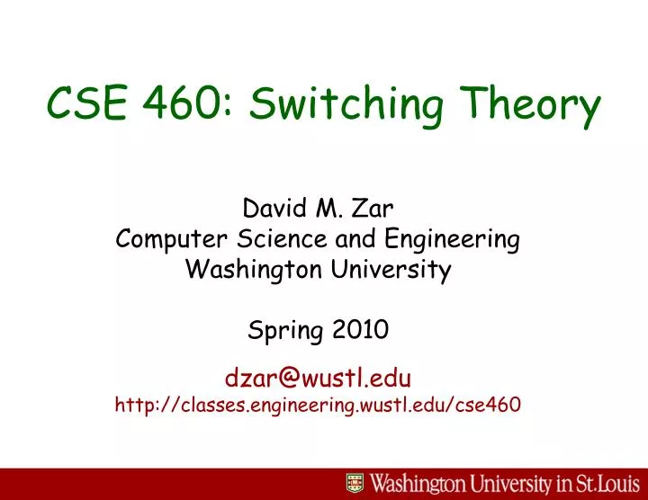cse 460 switching theory