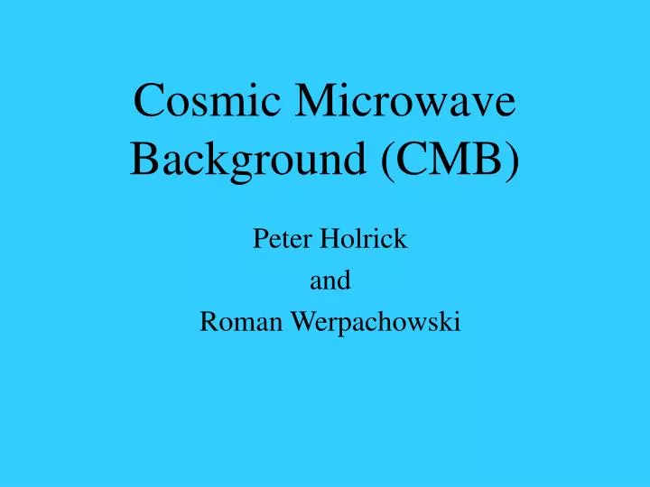 cosmic microwave background cmb
