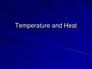 temperature and heat