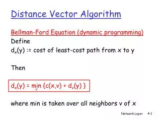 distance vector algorithm