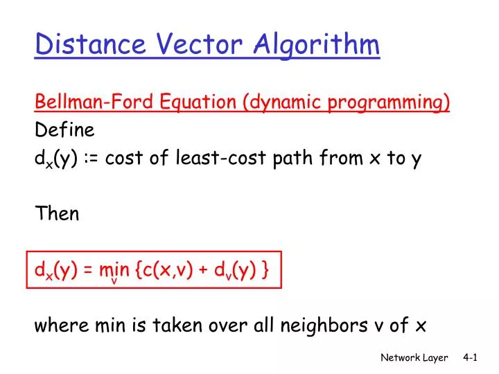 distance vector algorithm