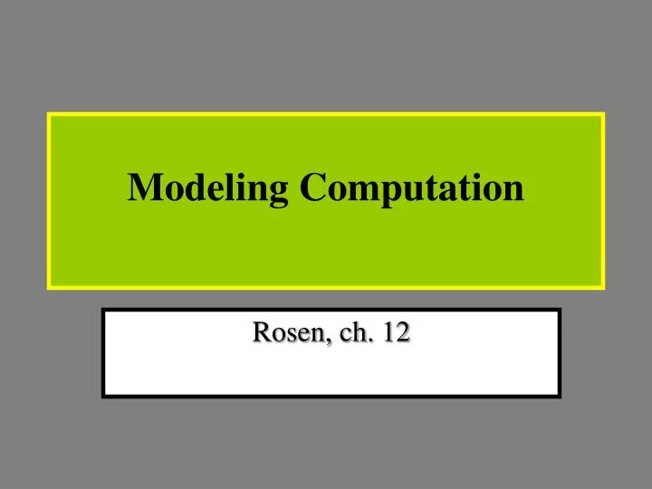modeling computation