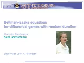 Bellman-Isaaks equations for differential games with random duration Ekaterina Shevkoplyas