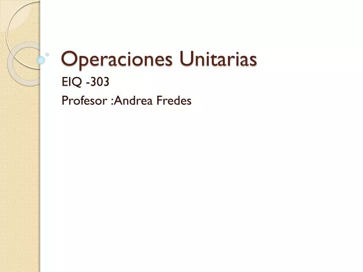 operaciones unitarias