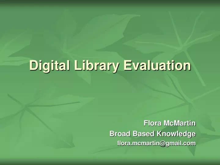digital library evaluation
