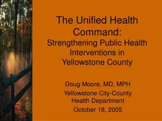 The Unified Health Command: Strengthening Public Health Interventions in Yellowstone County