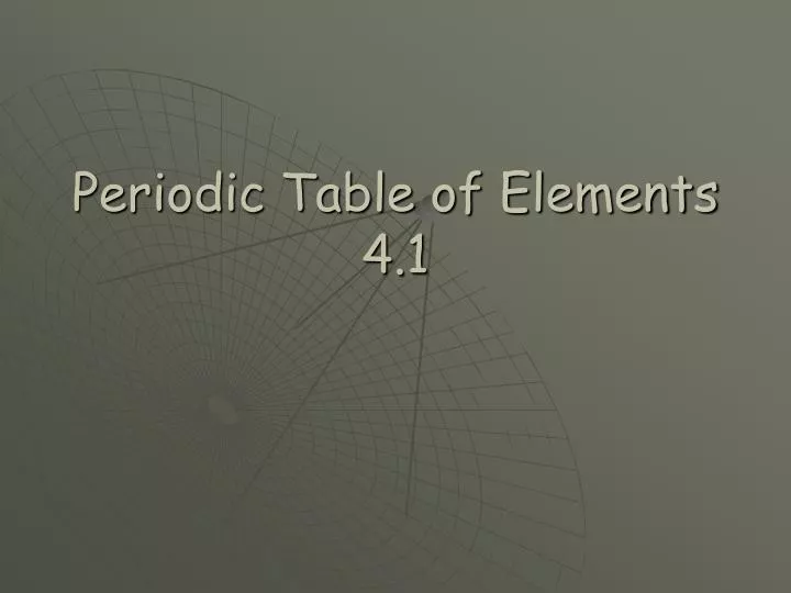periodic table of elements 4 1