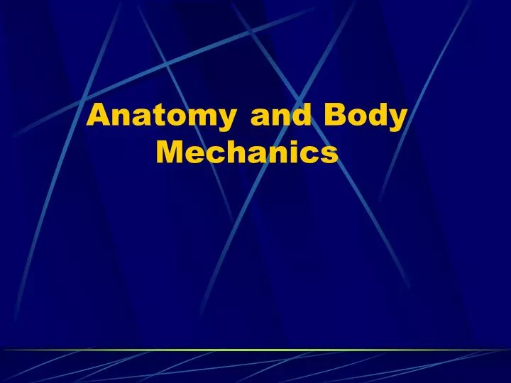 anatomy and body mechanics
