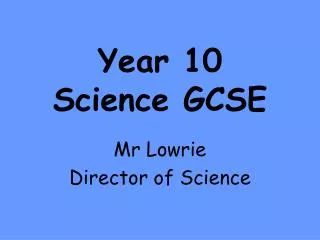 Year 10 Science GCSE