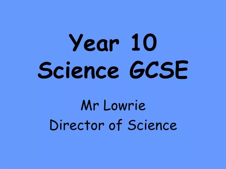 year 10 science gcse