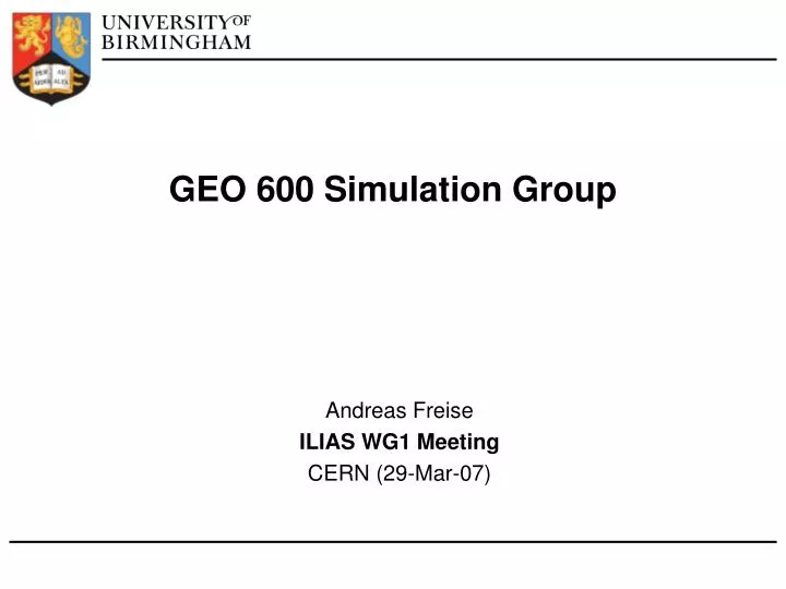 geo 600 simulation group