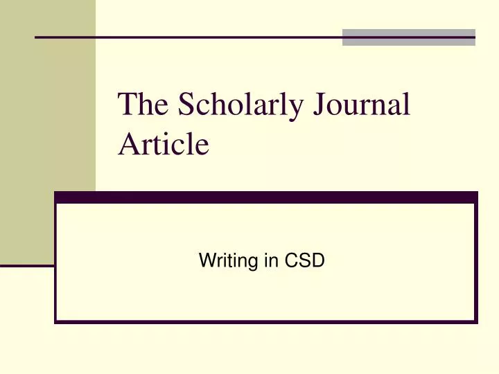 the scholarly journal article