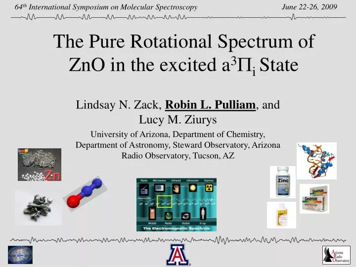 the pure rotational spectrum of zno in the excited a 3 p i state