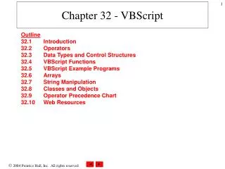 Chapter 32 - VBScript