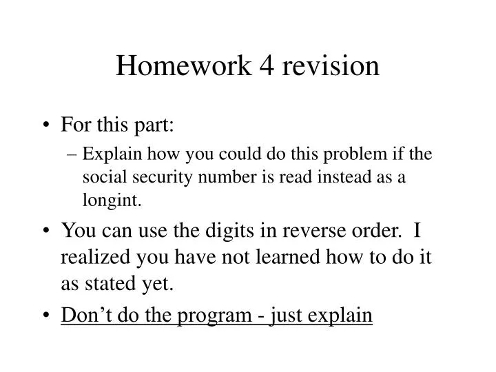 homework 4 revision