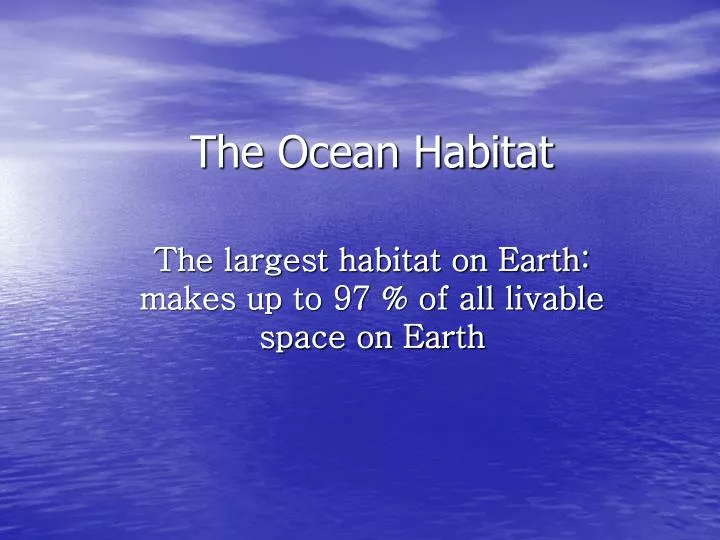 the ocean habitat