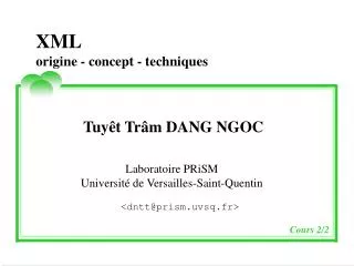 xml origine concept techniques