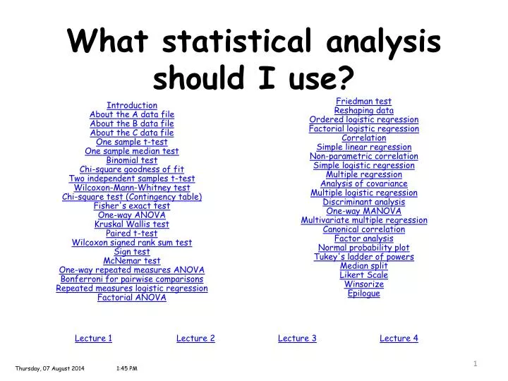 what statistical analysis should i use