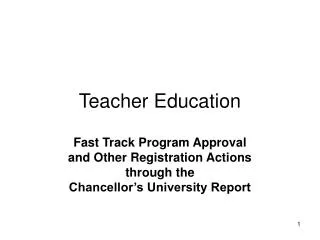 Teacher Education