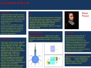 i drostatica di pascal