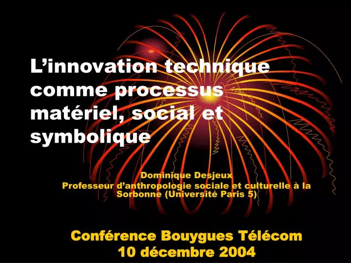 l innovation technique comme processus mat riel social et symbolique