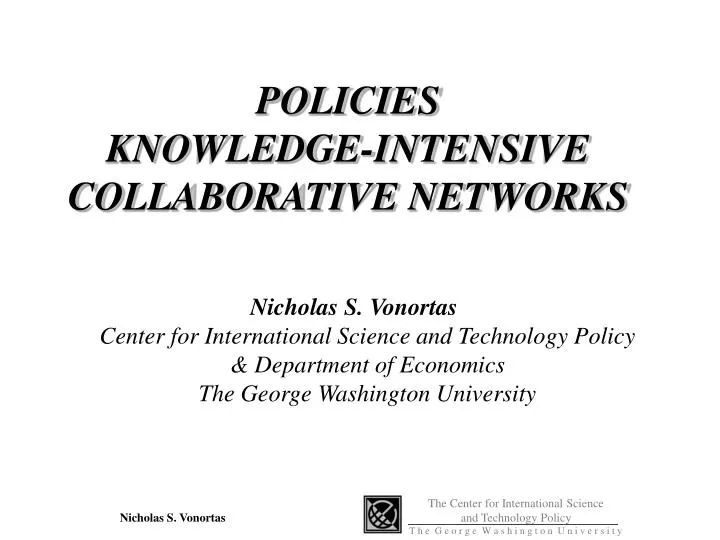 policies knowledge intensive collaborative networks