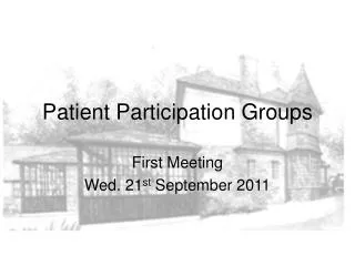 Patient Participation Groups