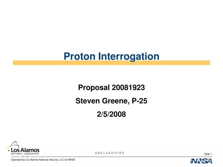 proton interrogation