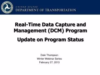 Dale Thompson Winter Webinar Series February 27, 2013