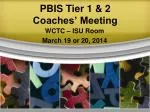 PBIS Tier 1 &amp; 2 Coaches’ Meeting
