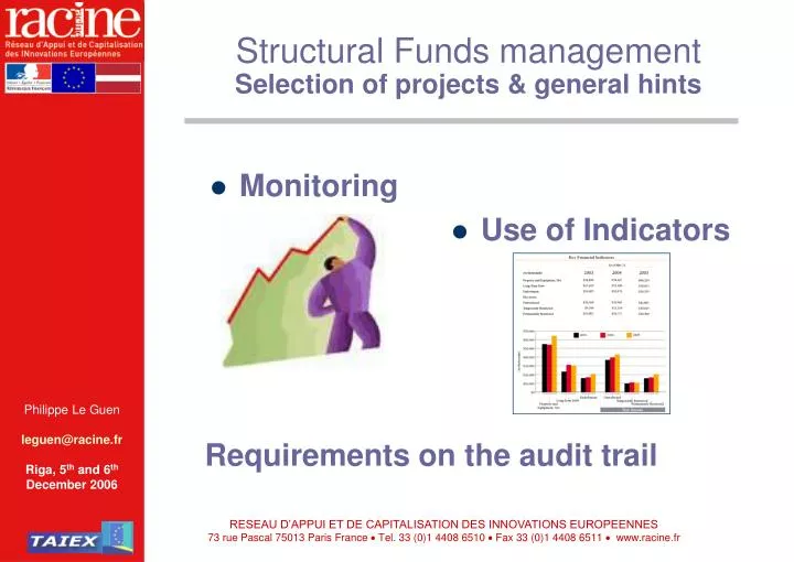 structural funds management selection of projects general hints