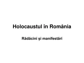 holocaustul n rom nia