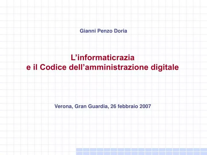 l informaticrazia e il codice dell amministrazione digitale