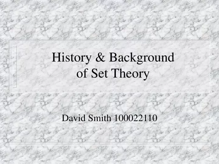 history background of set theory