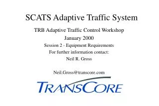 SCATS Adaptive Traffic System