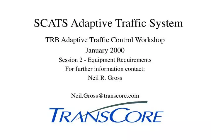scats adaptive traffic system