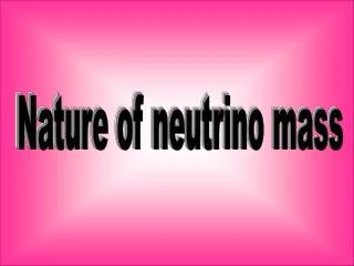 Nature of neutrino mass