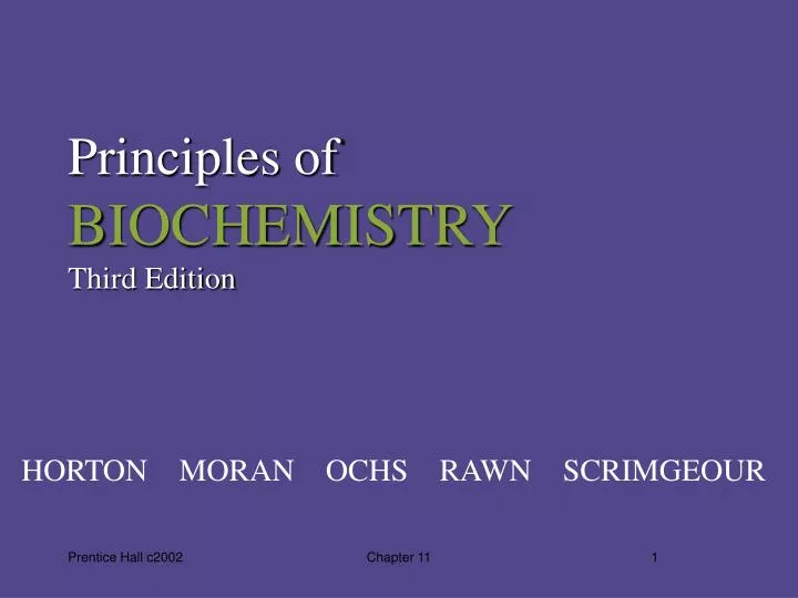 principles of biochemistry third edition