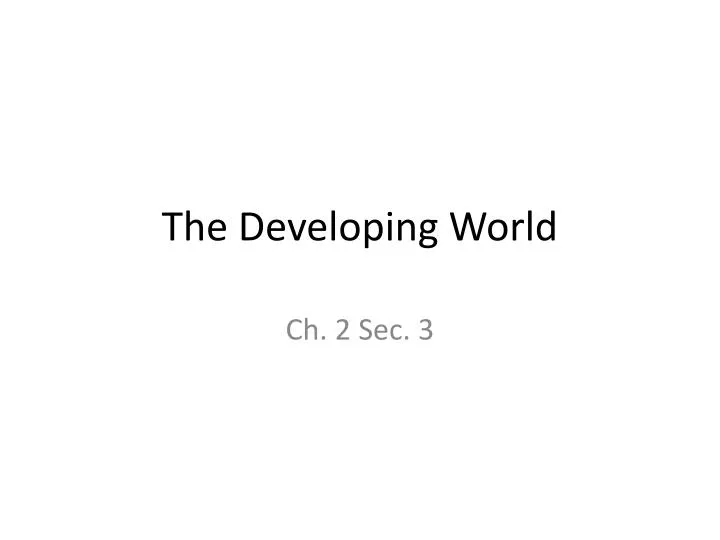 the developing world