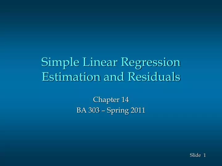 simple linear regression estimation and residuals