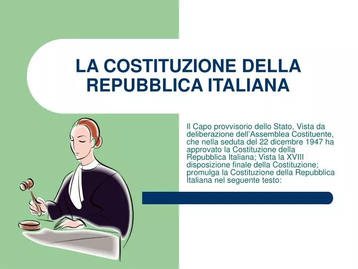 la costituzione della repubblica italiana