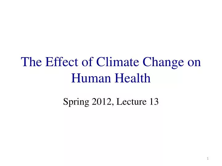 the effect of climate change on human health