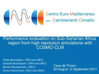 Performance evaluation on Sub-Saharian Africa region from high resolution simulations with