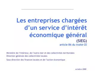 les entreprises charg es d un service d int r t conomique g n ral sieg article 86 du trait ce