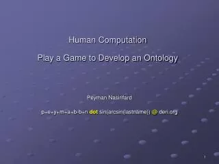Human Computation Play a Game to Develop an Ontology